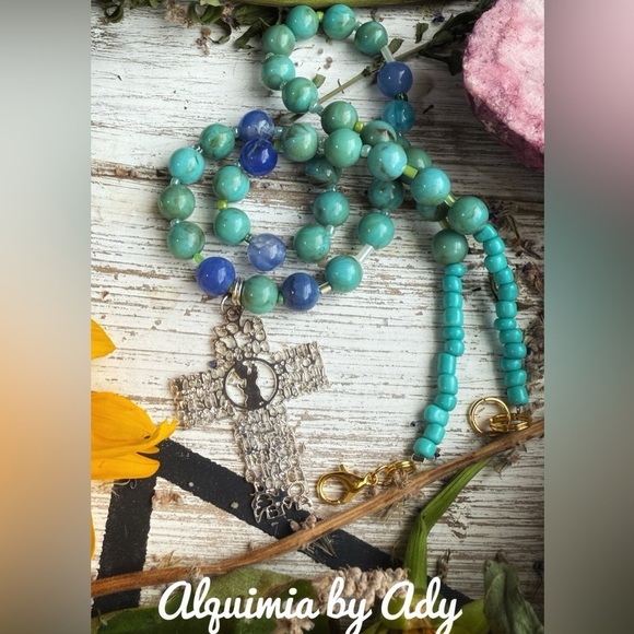 Alquimia Silver and Blue Necklace with Intricate Metalwork with aquamarine - Picture 1 of 4